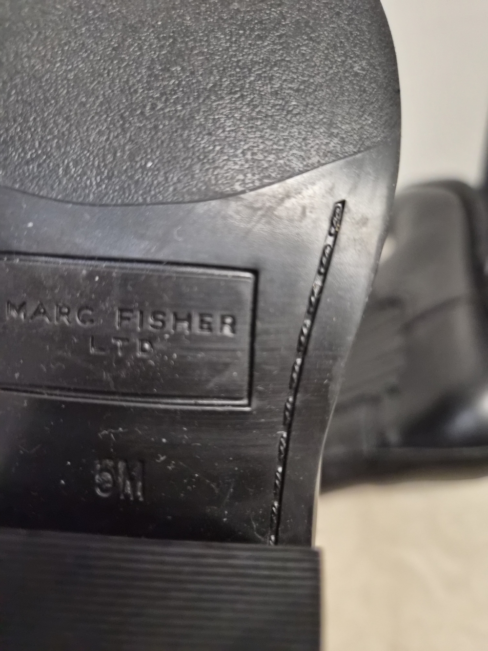 Marc Fisher Black Ankle Boots with Metal Toe Detail - Picture 6 of 6